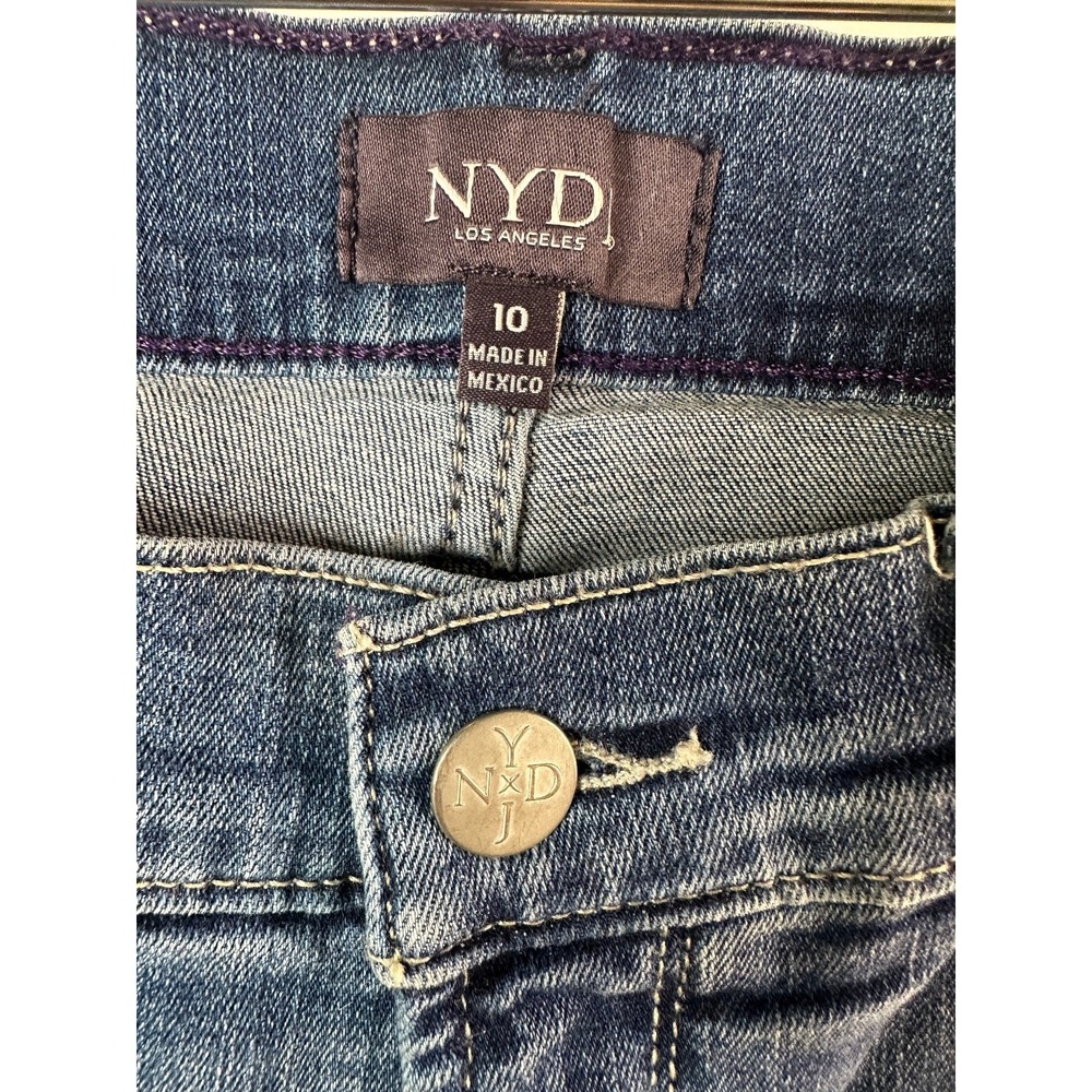 NYDJ Womens Jeans Dayla Wide Cuff Capri Blue Denim Medium Wash Mid Rise 10 - Picture 7 of 13